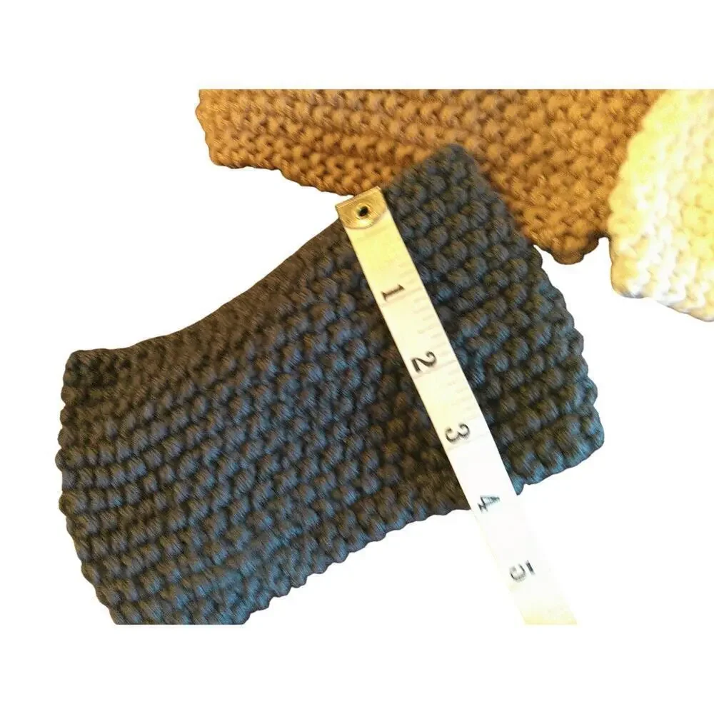 Bow Crochet Knit Headbands 4-Pack | Brown Black White Gray | 8